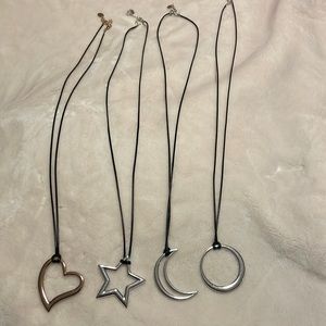 4 different shape necklaces